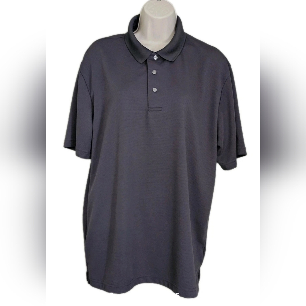 Ben Hogan Performance Polo Shirt Men's Size L 42/44 Gray Short Sleeve Button Up